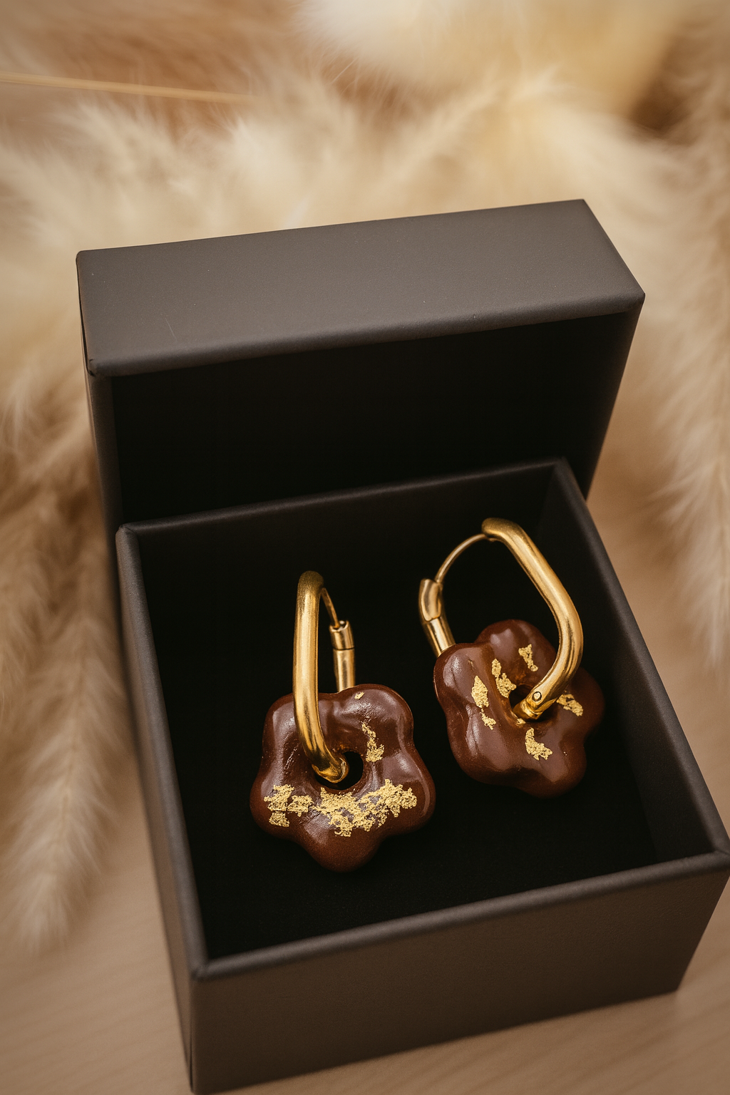 Boucles Florea marron/doré