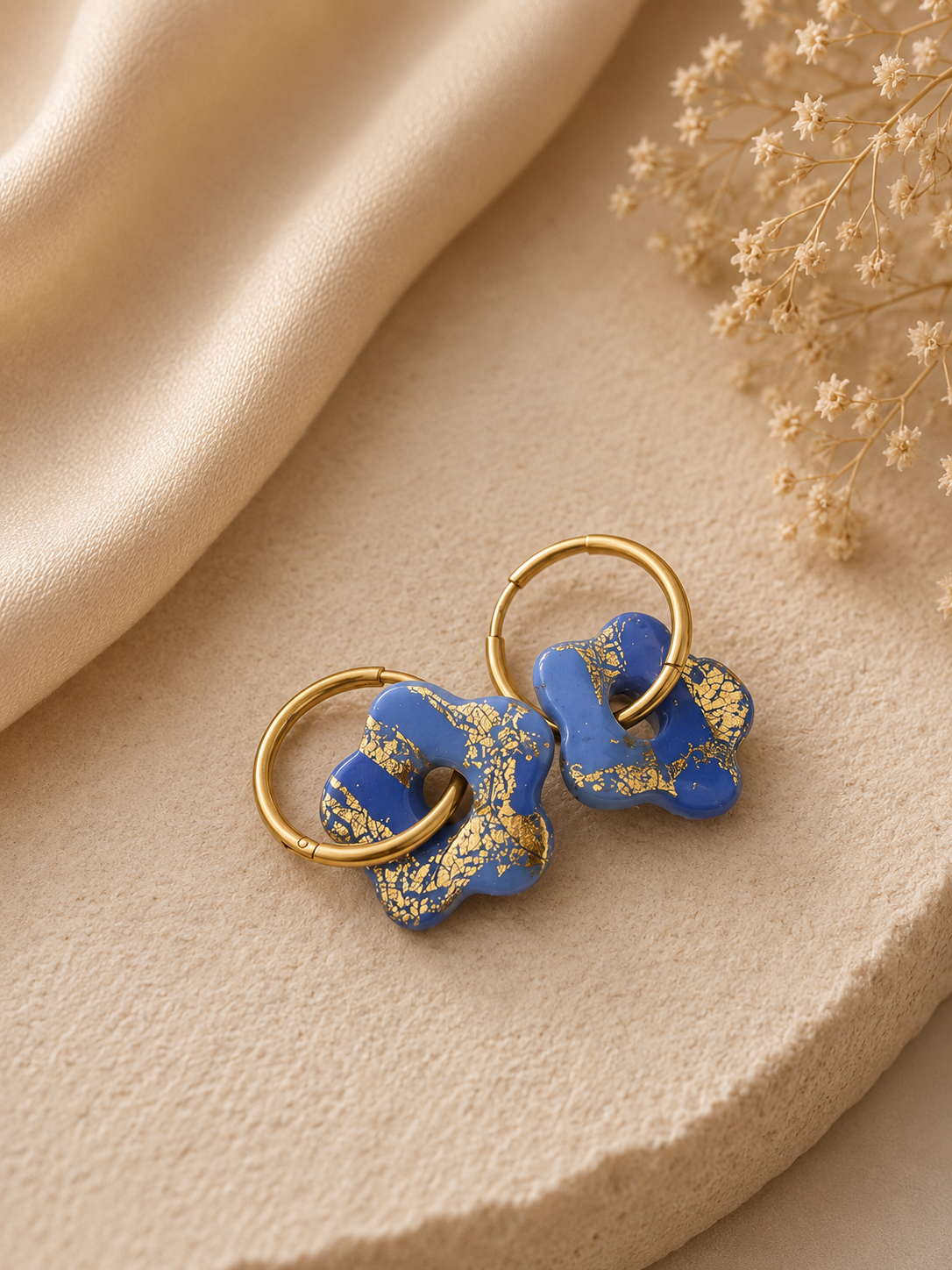 Boucle d’oreille Florea duo bleu