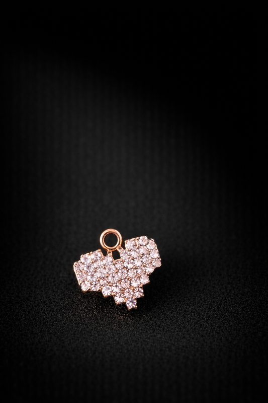 Breloque cœur à strass