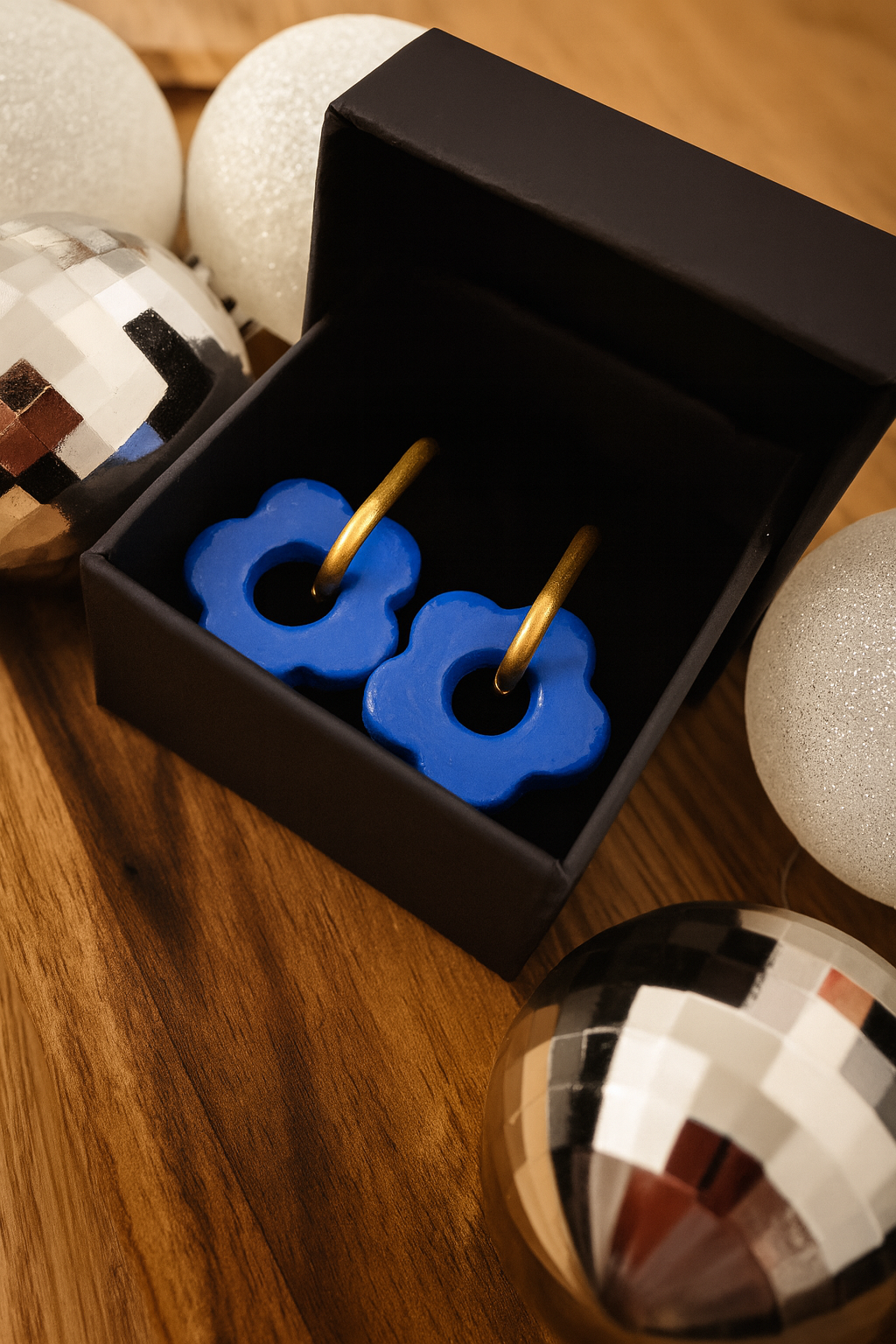 Boucles FLOREA bleu électrique