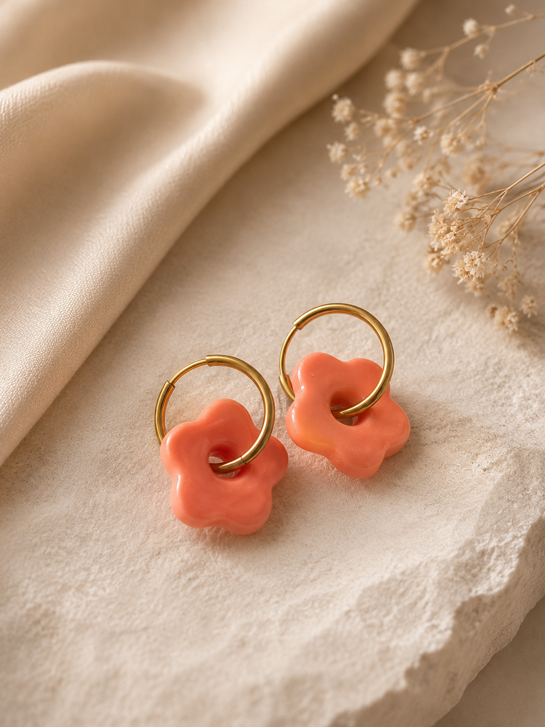 Boucle d’oreille florea corail