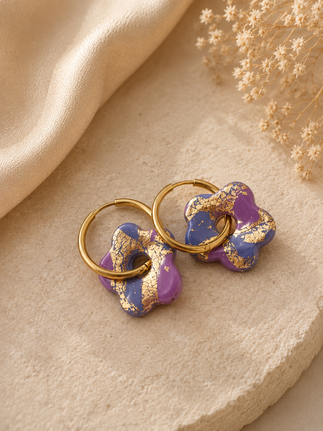 Boucle d’oreille Florea duo violet