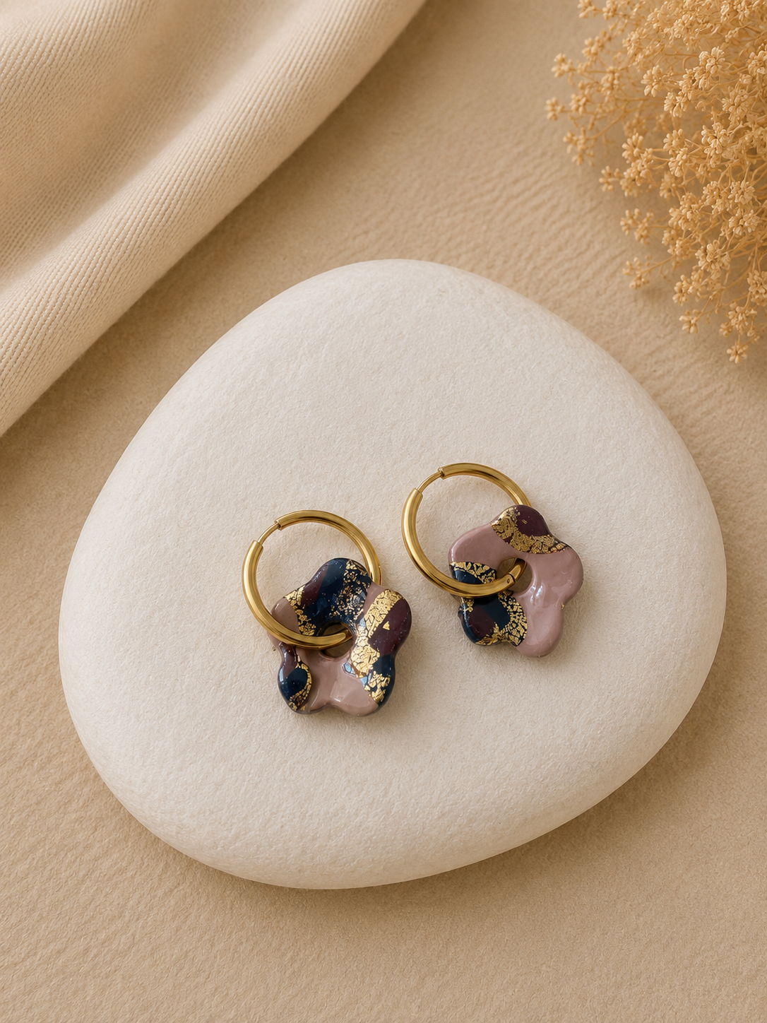 Boucle d’oreille Florea duo marron