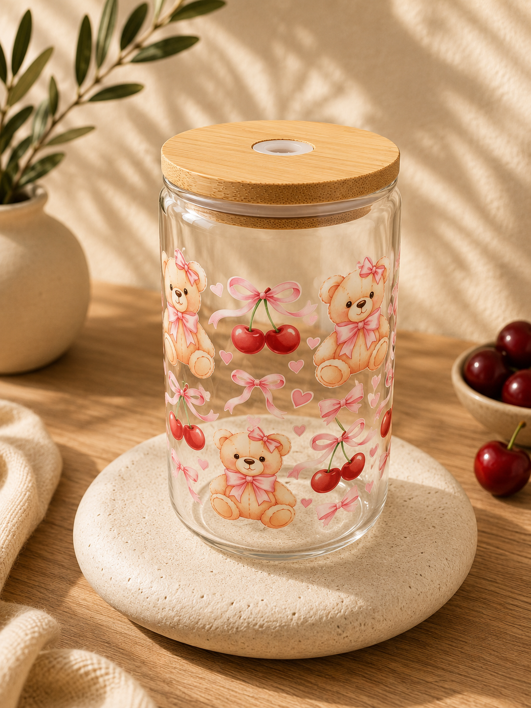 Verre cerise et nounours